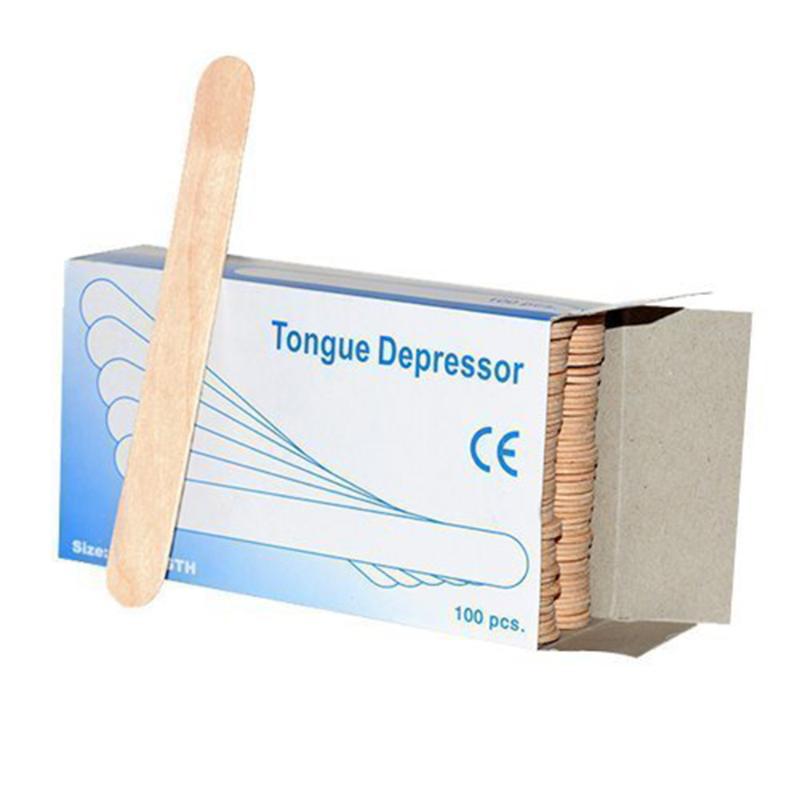New 100pcs Wood Disposable Wax Waxing Stick Blade Wooden Tongue