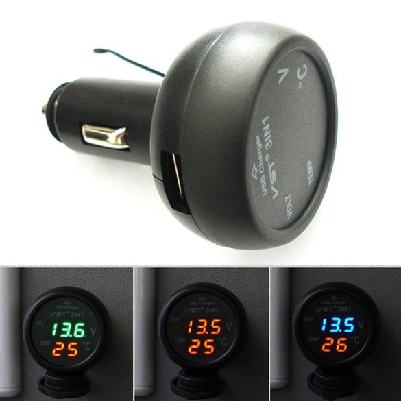 2015-New-3in1-Digital-Voltmeter-Thermometer-12-24V-Cigarette-Lighter-USB-Car-Charger-Free-Shipping