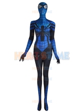 2015 New Spider-Girl Costume Mayday Parker Blue Black Fullbody Halloween Cosplay Spandex Spiderman Costume Adult Free Shipping