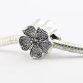 Fits Pandora Charm Bracelet 100 925 Silver Sparkling Apple Blossom Beads with Blush Pink Crystal Clear