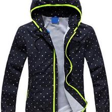 Hot Sale Women Active Style New Coat Slim Polka Dot Full Sleeves Zipper Autumn Coat Fluorescent