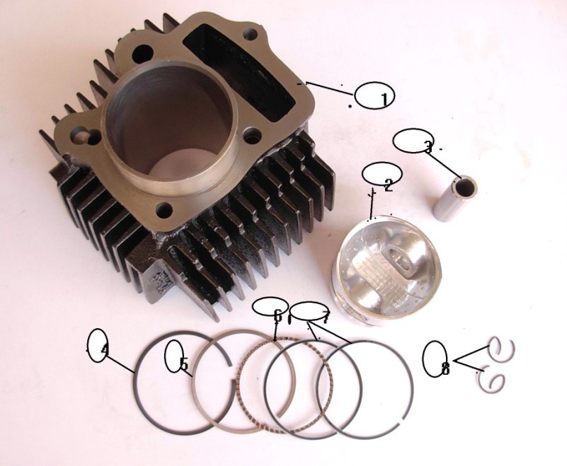 125cc scooter engine cylinder with piston and rings 54mm cylinder kits for 4 stroke pit bike