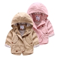 2016 New Fashion Children outerwear pure cotton dovetail trench Sleeve Windbreaker baby kids in long zipper