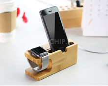 New Environmental Protection Bamboo Wood Phone Holder Phone Stand Watch Holder Charging Holder for iPhone for i Watch Stability