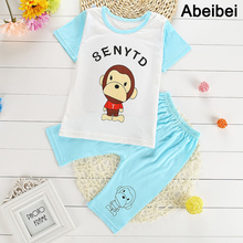 2016Summer 2pcs set Newborn Baby Clothing Sets 4 24M Brand kids Clothes Bamboo Fiber short sleeve
