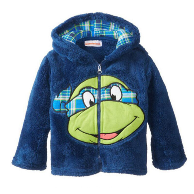 Новый 2016 Осень Teenage Mutant Ninja Turtles Мальчики Девочки Детская Одежда Теплая Верхняя Одежда Пальто толстовка Мультфильм Baby Дети Толстовки