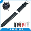22mm Genuine Leather Watch Band Tool for Samsung Gear S3 Classic Frontier Stainless Steel Buckle Strap
