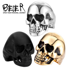 One Piece For Sale  Men’s 2014 Fashion Punk Smooth Middle Knuckle Paver Skull Rings Man 316L Stanless Fashion Jewelry