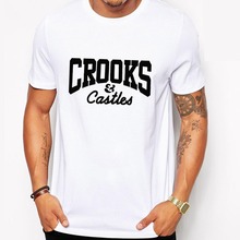 Crooks And Castles T Shirts Men Cotton O Neck Man T-Shirt Hip Hop Mens tshirt Euro Size Tops Shirt Free Shipping