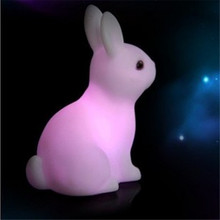 Novelty Rabbit Lights Led Night Lamp Kids Light Favor Gift Toy Baby Sleep Lighting RGB Colorful Art Decor Led Lighting 1PCS