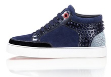 Netherlands brand Latest Fashion casual High Top men Sneakers women rivet shoes Genuine Leather EU 35