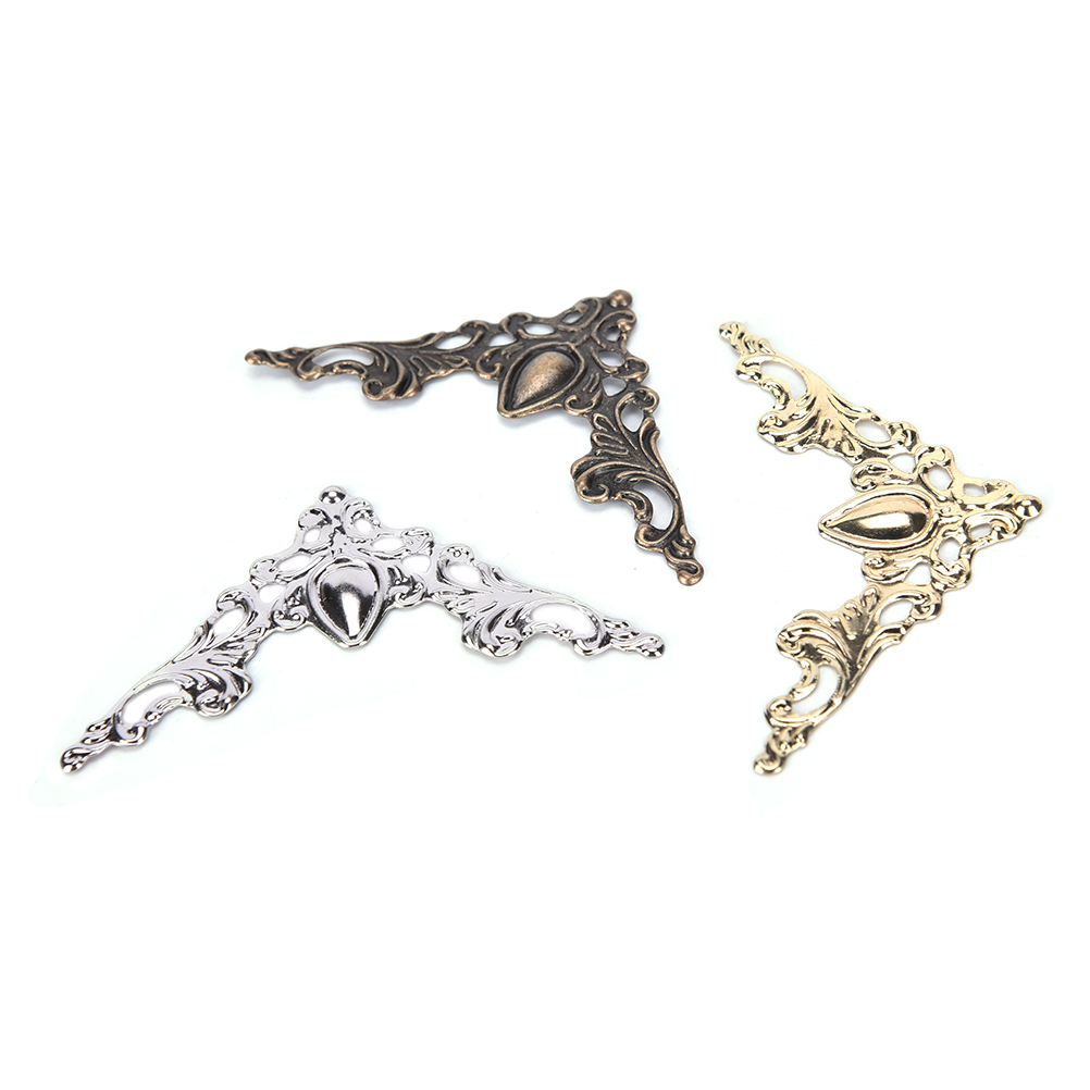 Description Picture 5 of item12Pcs Metal Book Corner Protector Box Book Scrapbook Album Corner Decorative Protector Cover For Antique Brass Jewelry Box Gift