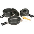Outdoor Camping Hiking Cookware Backpacking Cooking Cook Picnic Bowl Aluminum Pot Pan Set Cover Soup Spoon