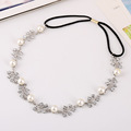 Headband Pearl Crystal Tree Branches Headpiece Flower Head Chain Accessories Bride Elastic Rope Headdress Hair Jewelry