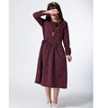 high quality Large size women s autumn and winter Girls long sleeved cotton retro floral dress