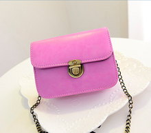 Small PU chain bag woman messenger bag candy fashion girl sweet bag