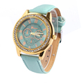 Cheap Best Deal Quartz Watch Fashion Numerals Diamond Dial Watches Men Faux Leather Watch Women s