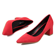 Single girls shoes with red shoes in Europe and the United States in the spring and