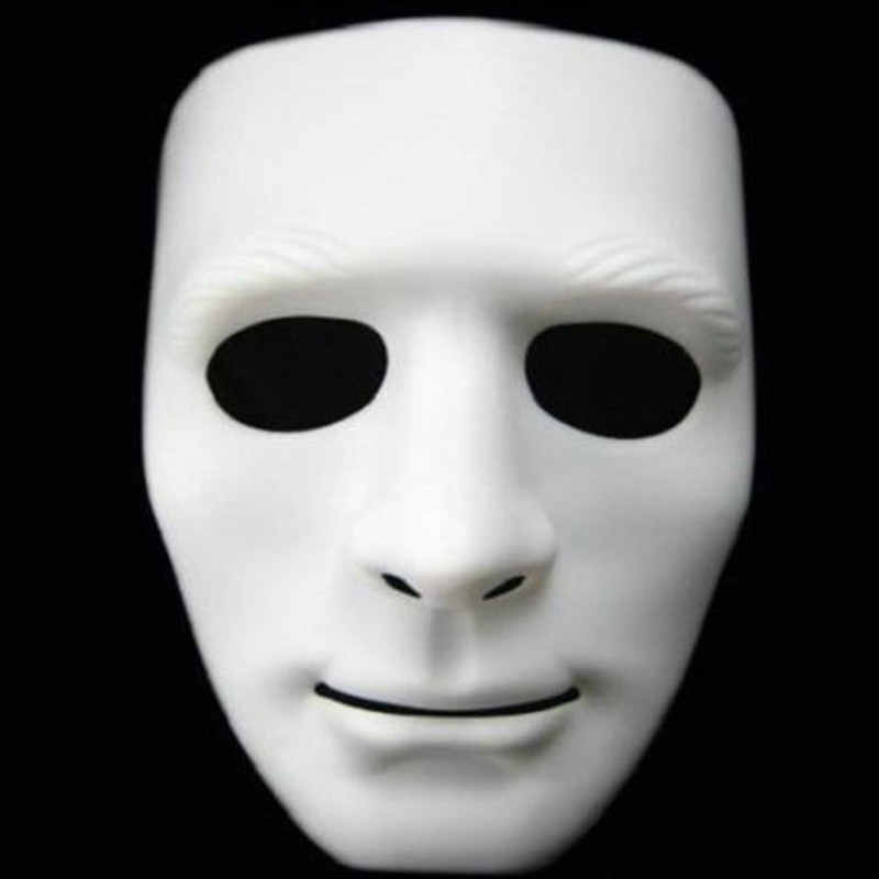 Plastic Theater Prop Cosplay Halloween Party Costume White Mask for Man/Woman