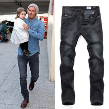 Brand new designer jeans men Straight middle waist Slim European and American style man jeans 961