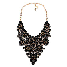 2015 New Arrival Women Gems Maxi Flowers Necklace Accessories Vintage Crystal Collar Statement Necklaces Pendants Jewelry