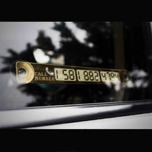 Newest Car Styling Luminous Temporary Parking Card With Suckers And Night Light Phone Number Card Plate Golden Silvery