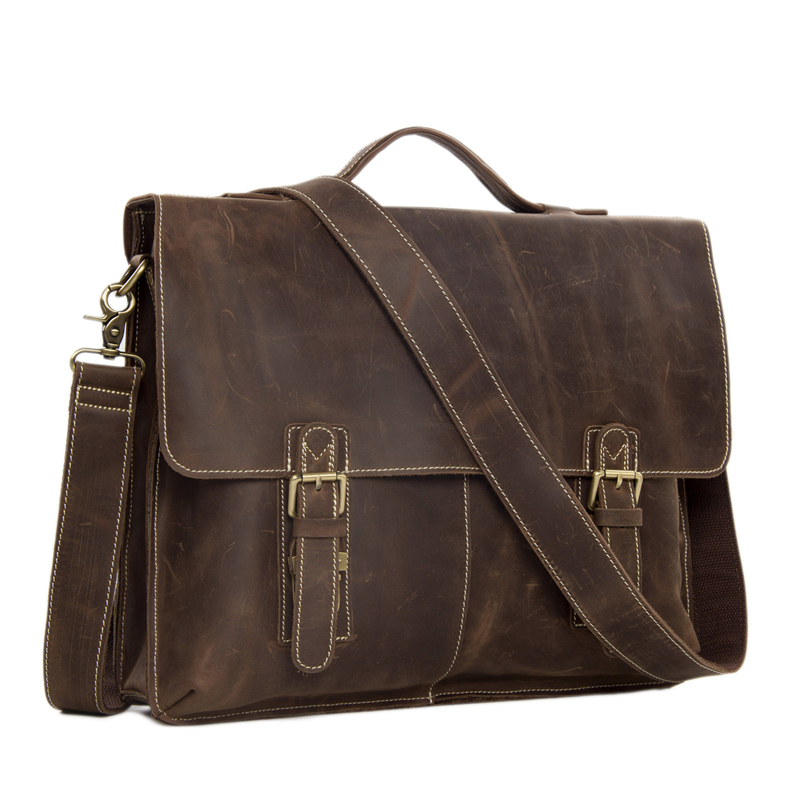 High class Men&#39;s Italian Leather Messenger Bag 15&quot;laptop Briefcase Shoulder Bag 7037-in ...