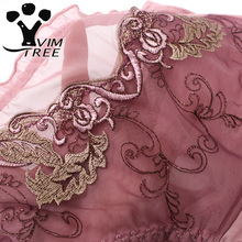 VIMTREE high waist size sexy lace panty embroidery lady briefs bottom crotch cotton womens underwear
