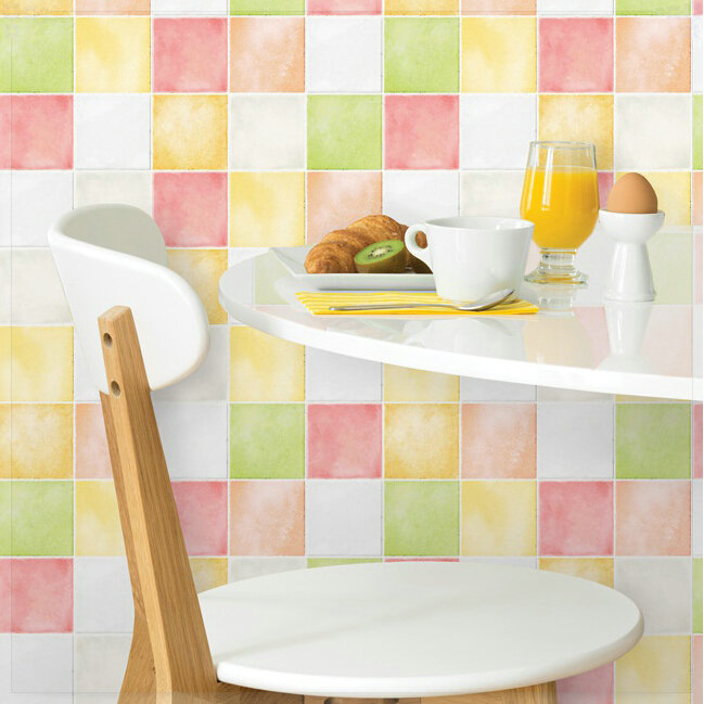Korea Mosaic wallpaper bathroom kitchen waterproof pvc Plastic vinyl self adhesive wallpaper 