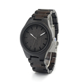 BOBO BIRD Fashion Genuine Cowhide Leather Luxury men Watches Natural Black Bamboo Wood Wristwatch For Idea