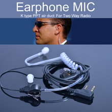 Air Acoustic Tube 2 Pin PPT Earpiece for Radio Walkie Talkie Headset Throat Mic Microphone for
