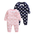 Baby Autumn Clothes Bow Jumpsuits Romper Newborn Cotton Long Sleeve Romper Baby Girls Boys Polka Dot