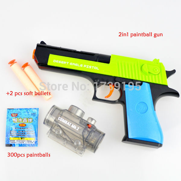2015 new 2in1 desert eagle gun Nerf Air Soft Paintball Gun Pistol