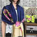 2016 New European style high end silk scarf sunscreen long paragraph 100 silk scarf female free