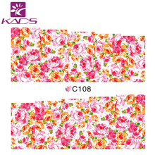 LARGE C108 111 Set 4 DESIGNS IN 1 Water decal full cover Nail Stickers Beautiful Flower