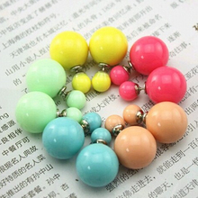 New Fashion contracted Sided Simulated simulated pearl Stud Earrings Jewelry Vintage Earing for Women Wholesales Accessories