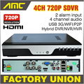 Upgrade 720P Realtime Recording CCTV 4CH AHD H 264 DVR 4 Channel Hybrid HVR NVR DVR