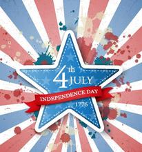 Photo Background Photography Backdrop Cloth Blue Five-Pointed Star Red White And Blue Stripes For Studio