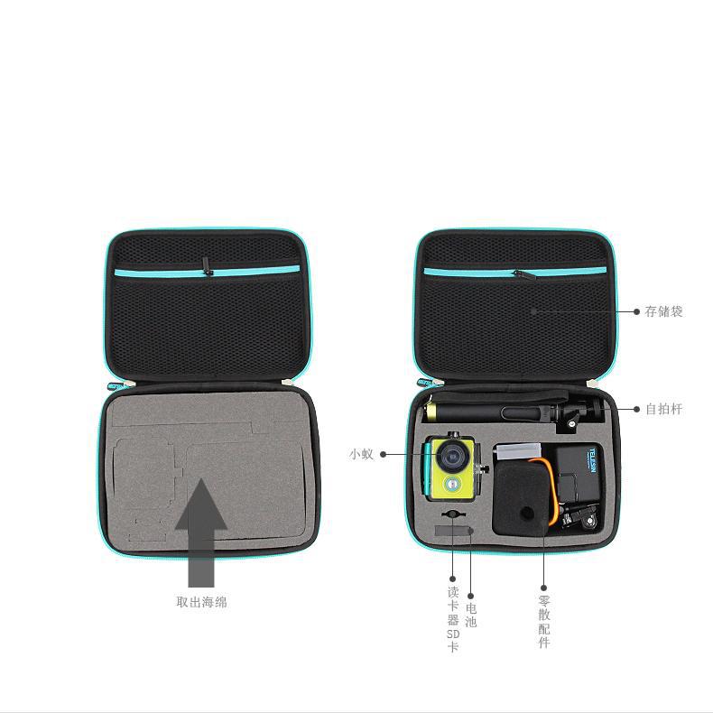 F14725 TELESIN Camera Protective Case PU Storage Bag For Xiaomi Yi Xiaoyi Action Sports Camera Accessories