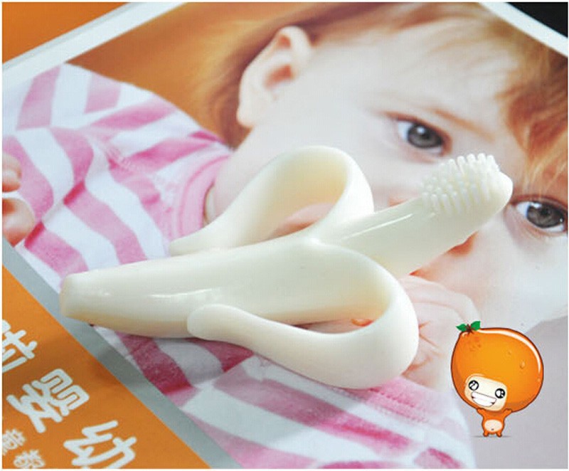 High Quality And Environmentally Safe Baby Teether Teething Ring Banana Silicone Toothbrush cute New designs Training Toothbrush (5)