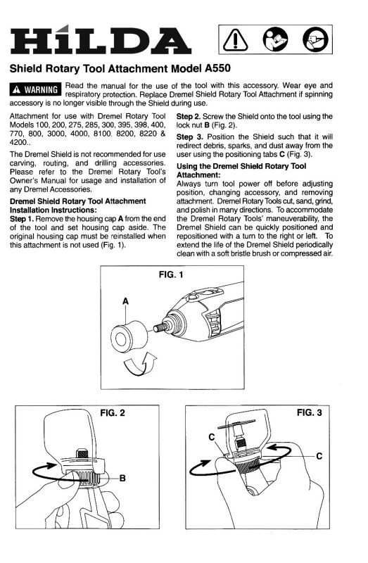 1 PCS New Shield Rotary Tool Attachment Accessories A550 For Mini Drill Mini Grinder Cover Case