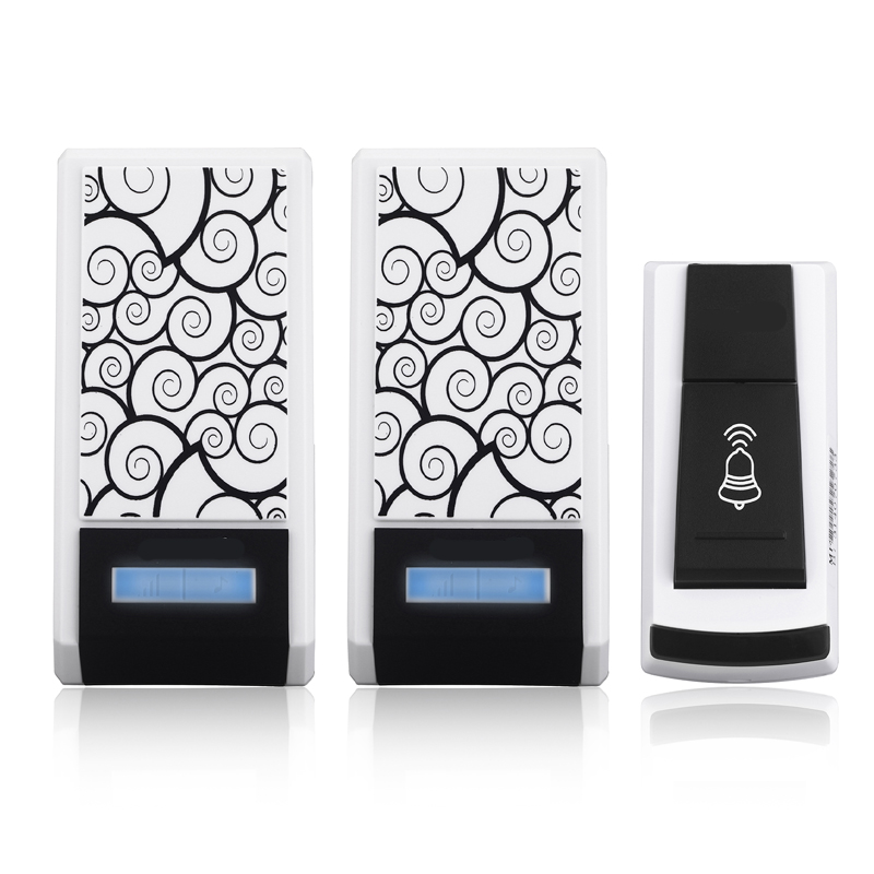 Waterproof Smart Home Wireless Door Bell Kit with One Transmitter & Two Receiver for One Storey House