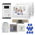 FREE SHIPPING 7 Video Intercom Door Phone System 2 White Monitor 1 Doorbell Camera for 2