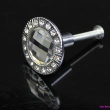 Round Clear Crystal Kitchen Cabinet Wardrobe Drawer Knob Pull Handle Hardware Free Shipping