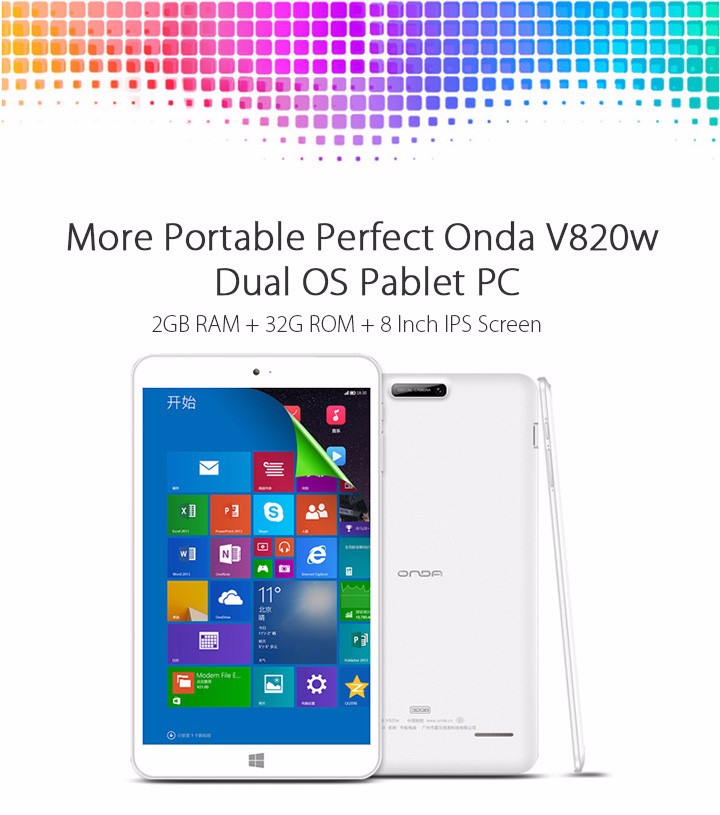 NEW Original ONDA V820W 8.0 Inch Dual OS Windows 10+ Android 4.4 Tablet PC Quad Core Z3735F 2+32GB IPS Screen Camera Bluetooth NEW Original ONDA V820W 8.0 Inch Dual OS Windows 10+ Android 4.4 Tablet PC Quad Core Z3735F 2+32GB IPS Screen Camera Bluetooth