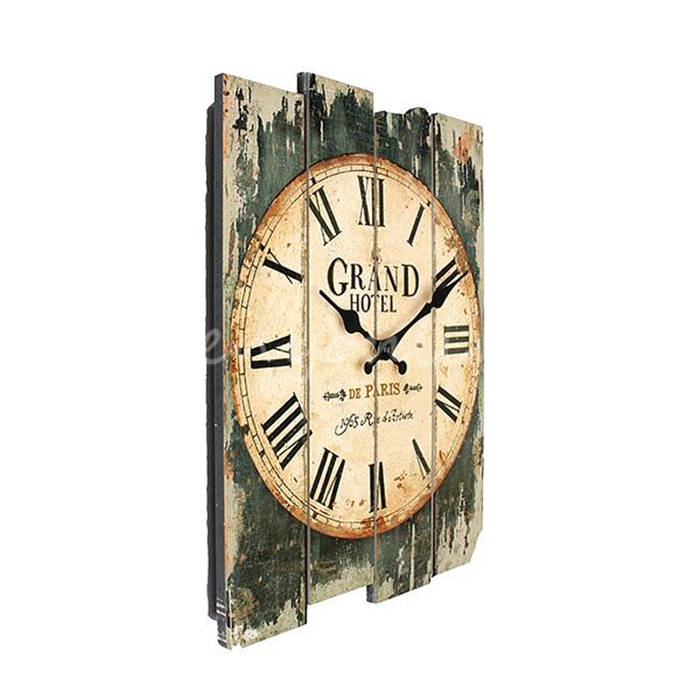 Gift Craft New Designed High Quality Vintage Rustic Wall Clock Shabby Chic Home Office Coffeeshop Bar Decoration