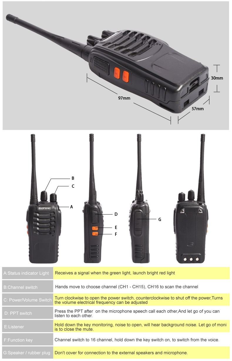Wholesale Wholesale Baofeng BF 888S Walkie Talkie 5W Handheld Pofung Bf