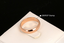 Simple Style Round Couple Rings 18K Rose Gold Platinum Plated Fashion Brand Toe Jewelry For Men