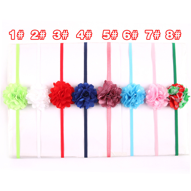 Chiffon Flower hairband Hair Accessories Baby Girls Lace Headband Baby Infant girl Hair Weave band childern hair clips (19)