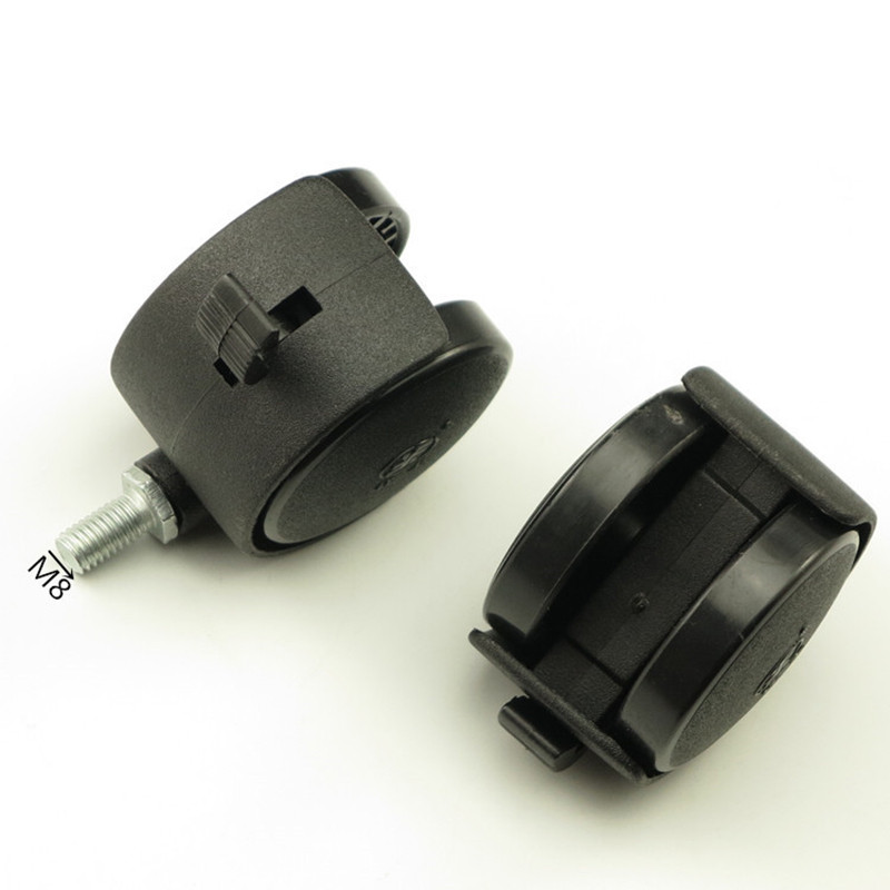 Description Picture 2 of item4PCS Black Plastic Replacement Brake Silent Swivel Casters Office Chair Sofa Wheels Rolling Roller Caster Furniture Hardware